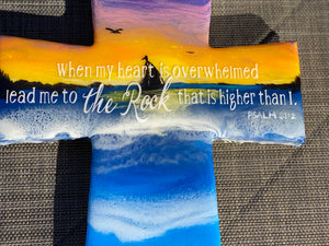 The Rock Sunset Inspired Cross Wall Art