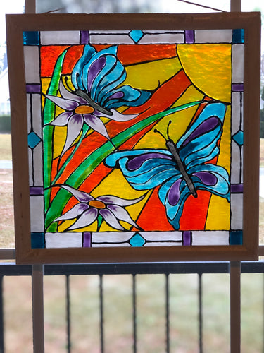 Butterflies Faux Stained Glass