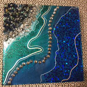 Mermaid Inspired Geode Wall Art